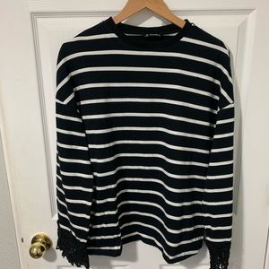 Oversized stripped top